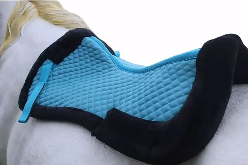 CHALLENGER 23"x22" Horse English Turquoise Quilted Contoured Fleece Lined Half Pad 72130TR in Saudi Arabia