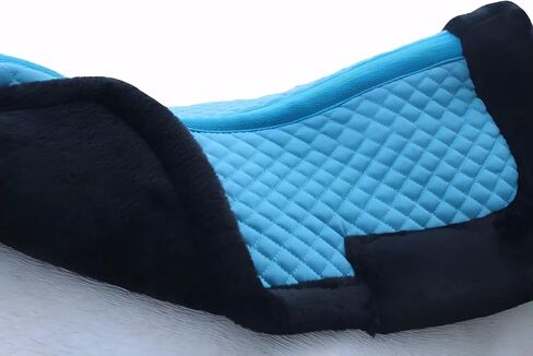 CHALLENGER 23"x22" Horse English Turquoise Quilted Contoured Fleece Lined Half Pad 72130TR in Saudi Arabia