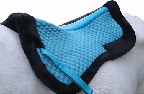 CHALLENGER 23"x22" Horse English Turquoise Quilted Contoured Fleece Lined Half Pad 72130TR in Saudi Arabia