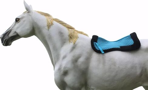 CHALLENGER 23"x22" Horse English Turquoise Quilted Contoured Fleece Lined Half Pad 72130TR in Saudi Arabia