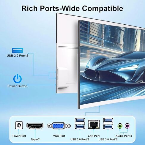 All-in-One Desktop Computer 23.8 Inch FHD Curved Display Celeron N100 (Up to 3.4GHz) All-in-One PC 8GB RAM 512GB SSD Win 11 Pro WiFi 5 Bluetooth 5.1 HDMI Desktop Computer with Wired Keyboard & Mouse in Kuwait