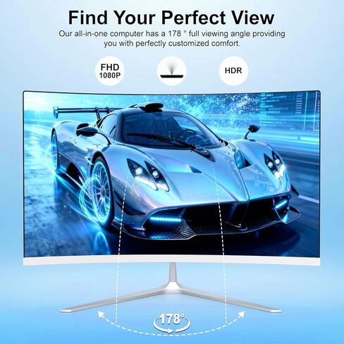 All-in-One Desktop Computer 23.8 Inch FHD Curved Display Celeron N100 (Up to 3.4GHz) All-in-One PC 8GB RAM 512GB SSD Win 11 Pro WiFi 5 Bluetooth 5.1 HDMI Desktop Computer with Wired Keyboard & Mouse in Kuwait