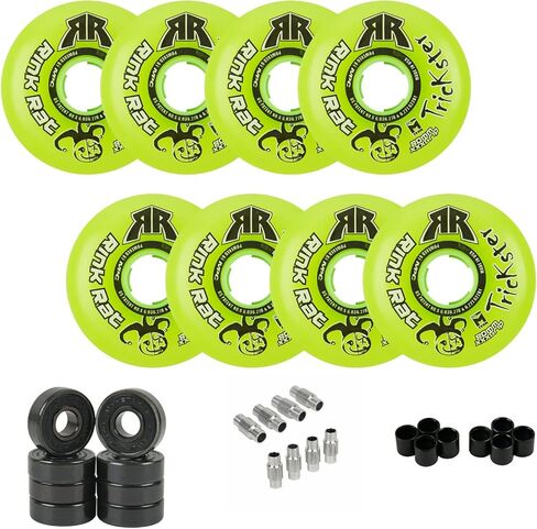 عجلات هوكي Trickster Roller 8 عبوات مع محامل سيراميك هجينة - اختر الحجم والصلابة in Kuwait