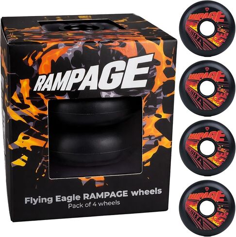 Flying Eagle Rampage Wheels for Skates - Inline Skates Men & Women for Urban Freeskating, Inline Skate Wheels, Outdoor Skate Wheel Replacement, 88A Hardness, Pack of 4, Yellow, 80 MM in Saudi Arabia