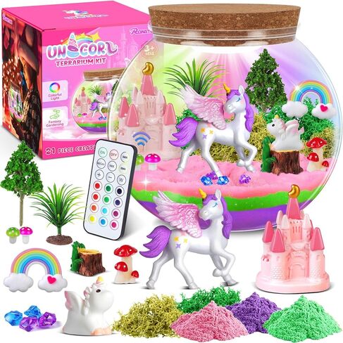 RONSTONE Dinosaur Toys for Boys - Dinosaur Terrarium Kit for Kids - Christmas Birthday Gifts for Boys Ages 4 5 6 7 8 Year Old - Light Up DIY Dinosaur Arts and Crafts for Boy and Kids in Kuwait