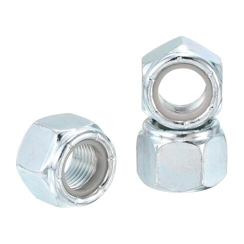 8Pcs Nylon Locking Hex Nuts - [1/2"-20], Carbon Steel Hardware Nuts, Blue and White, for Automotive, Aerospace, Industrial Applications Use in Kuwait