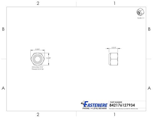 Fastenere Nylon Insert Hex Lock Nuts - 1/4"-20 (500-Pack) Solid Brass Alloy Steel Grade 360, Plain Finish, Corrosion-Resistant, Multi-Use Hardware Nuts - Secure Fastening w/Hex Socket Drive in Saudi Arabia