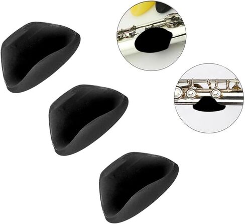 Flute Thumb Rest Cushion Accessories Set Include 3 Pcs Silicone Finger Cover, 6Pcs Silicone Plugs, 1 Set Flute Tail Brick, 1 Sheet Mouthpiece Pads Parts in Saudi Arabia