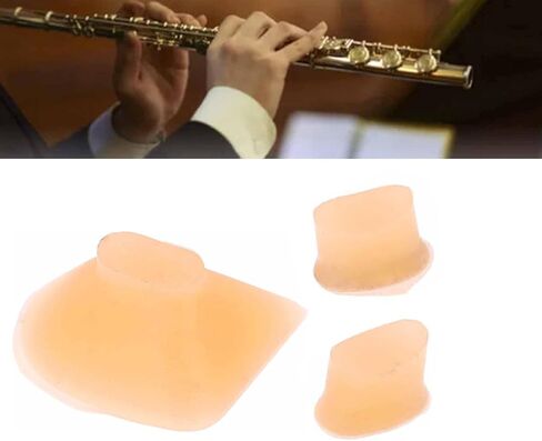Flute Thumb Rest Cushion Accessories Set Include 3 Pcs Silicone Finger Cover, 6Pcs Silicone Plugs, 1 Set Flute Tail Brick, 1 Sheet Mouthpiece Pads Parts in Saudi Arabia