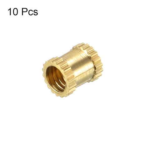 Knurled Insert Nuts - 10Pcs M3 x 5mm Length x 4mm OD Female Thread Brass Threaded Insert Embedment Nut for 3D Printer in Saudi Arabia