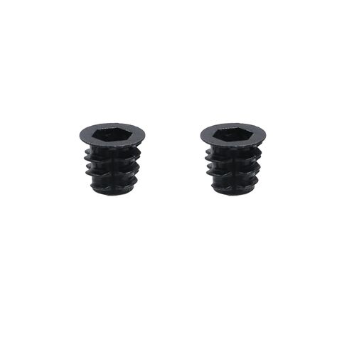 Antrader Threaded Inserts Nuts,M6 Hex Socket Flanged Threaded Wood Inserts Furniture Screw in Nut Inserts Pack of 100,Black in Saudi Arabia