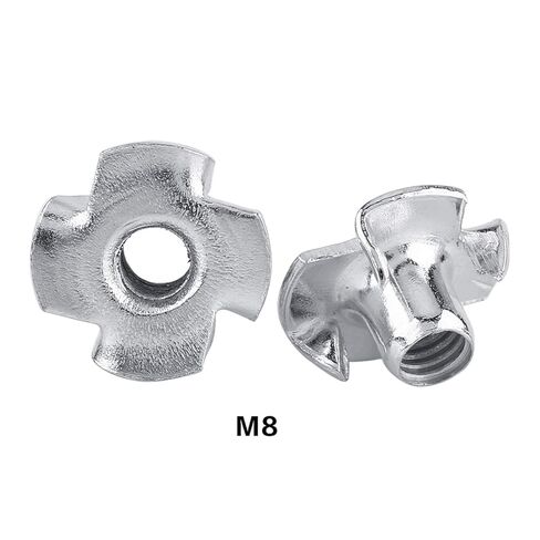 Zinc Plated Carbon Steel T Nut for Woodworking Furniture - Strong and Threaded Socket for Wood and Chipboard, 5 - Convenient and Easy to Use - Pack of 280 (M8 in Saudi Arabia