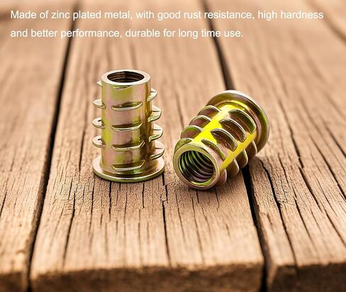 NACX M6 x 15mm Wood Furniture Threaded Insert Nuts, Hex-Flanged Thread Inserts Screw, 80Pcs in Saudi Arabia