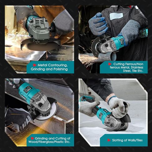 Mtiolhig 8500RPM Variable Speed Angle Grinder for Makita 18v Battery, Brushless Cordless Grinder for Makita Tools with 5/8''-11 Spindle for 4-1/2''/5'' Wheels for Cutting,Grinding(Tool Only) in Kuwait