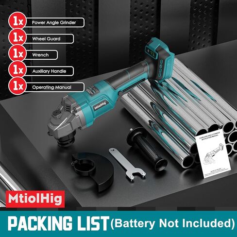 Mtiolhig 8500RPM Variable Speed Angle Grinder for Makita 18v Battery, Brushless Cordless Grinder for Makita Tools with 5/8''-11 Spindle for 4-1/2''/5'' Wheels for Cutting,Grinding(Tool Only) in Kuwait