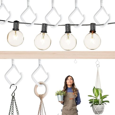 30 قطعة من الخطافات الخارجية لسلسلة الأضواء، وخطافات لولبية لتعليق النباتات، وخطافات السقف مع مشبك أمان، وشماعة مربعة لأجراس الرياح، ومغذية الطيور، والفوانيس، وزينة عيد الميلاد (أبيض) in Kuwait