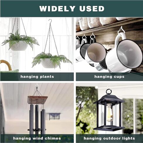 30 قطعة من الخطافات الخارجية لسلسلة الأضواء، وخطافات لولبية لتعليق النباتات، وخطافات السقف مع مشبك أمان، وشماعة مربعة لأجراس الرياح، ومغذية الطيور، والفوانيس، وزينة عيد الميلاد (أبيض) in Kuwait