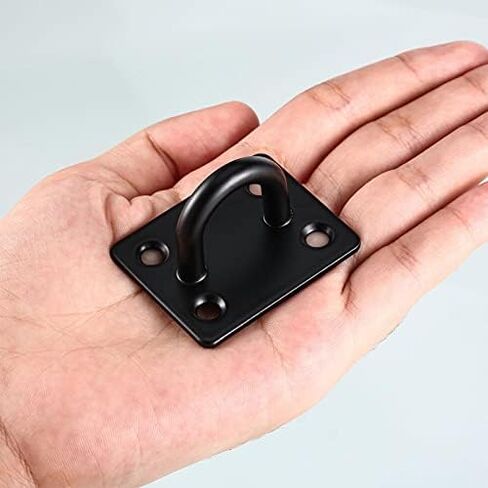 Shimeyao 12 Sets Stainless Steel Ceiling Hooks Heavy Duty Pad Eye Snap Hooks and Screw Eye Plate U Screw Hook Hardware Staple for Hammock Stand Hammocks Swing Chair Indoor Outdoor in Saudi Arabia