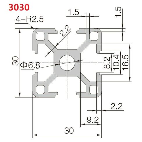 3030 1000mm 2PCS T Slot Aluminum Extrusion,Extruded Aluminum Rail, European Standard Anodized Silver Linear Rail, for 3D Printer Laser Engraving Machine CNC Workbench DIY in Saudi Arabia