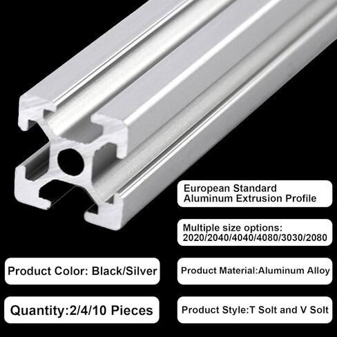 3030 1000mm 2PCS T Slot Aluminum Extrusion,Extruded Aluminum Rail, European Standard Anodized Silver Linear Rail, for 3D Printer Laser Engraving Machine CNC Workbench DIY in Saudi Arabia