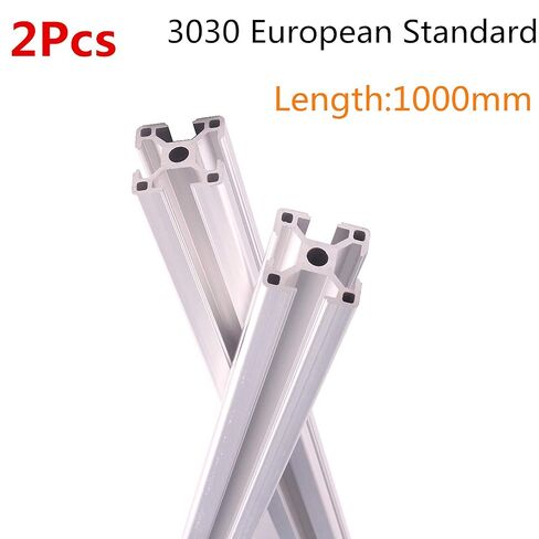 3030 1000mm 2PCS T Slot Aluminum Extrusion,Extruded Aluminum Rail, European Standard Anodized Silver Linear Rail, for 3D Printer Laser Engraving Machine CNC Workbench DIY in Saudi Arabia