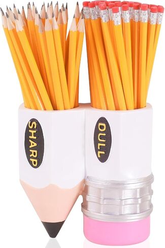 Pencil Dispenser for Classroom, Sharp Dull Pencil Holder for Classroom For Library, Study Room, Children's Day, Back-To-School Student Gift (Yellow) in Kuwait