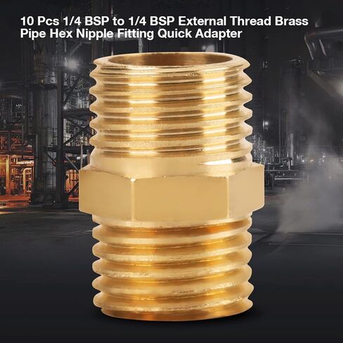 10 قطعة 1/4 BSP إلى 1/4 BSP خيط خارجي أنبوب نحاسي موصل فوهة سداسي محول سريع in Kuwait