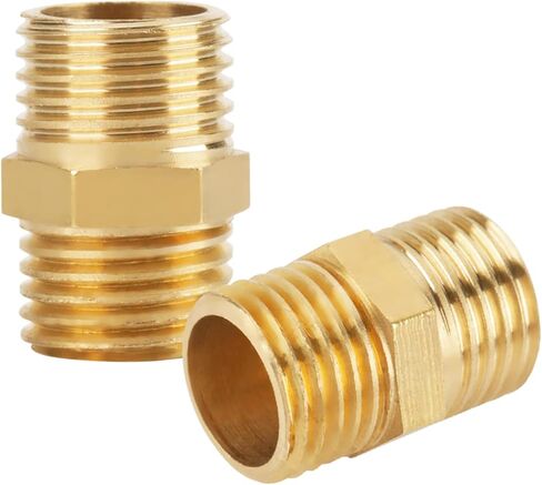 10 قطعة 1/4 BSP إلى 1/4 BSP خيط خارجي أنبوب نحاسي موصل فوهة سداسي محول سريع in Kuwait