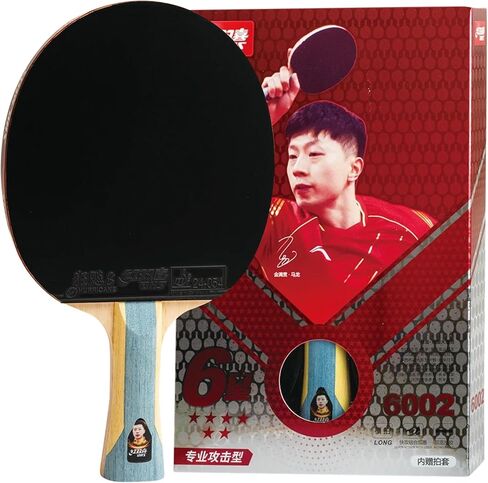 DHS Sports 6 Star Table Tennis Racket H6002 - Shakehand, ITTF Approved Paddle, Advanced, 5 Ply Wood, Thicker Core, Hurricane 8 and Tin Arc Rubbers in Saudi Arabia