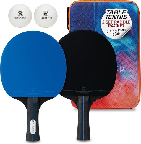 Flow Table Tennis Set – 2 Performance Ping Pong Paddles with 2 Balls-Balanced Control, Spin & Speed-Multi-Ply Wood Blades-Indoor & Outdoor Play -Recreational to Intermediate Players in Saudi Arabia
