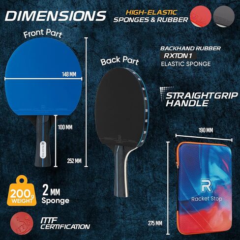 Flow Table Tennis Set – 2 Performance Ping Pong Paddles with 2 Balls-Balanced Control, Spin & Speed-Multi-Ply Wood Blades-Indoor & Outdoor Play -Recreational to Intermediate Players in Saudi Arabia