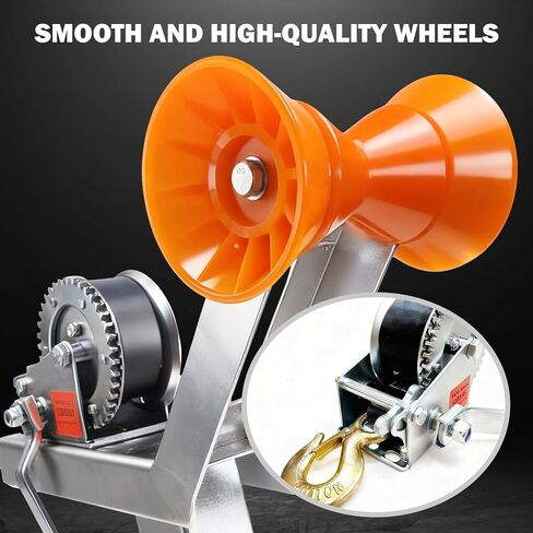 حامل ونش مقطورة قارب 1200 رطل مع عمود تثبيت مجلفن قابل للتعديل وبكرة - يناسب لسان المقطورة 3 بوصة عرض × 4 بوصة ارتفاع، ويتضمن طقم ونش السقاطة in Kuwait