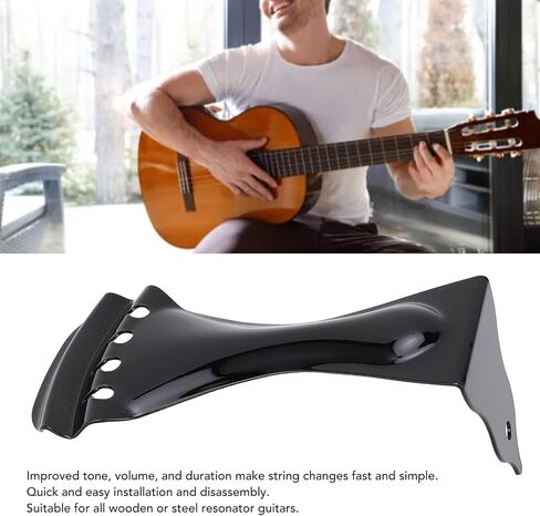 Gavigain Guitar Bent Tailpiece Metal Guitar Tailpiece for 4 Strings for All Wooden or Steel Resonator Guitars Black, 4.59 X 1.55 X 2.07in in Saudi Arabia