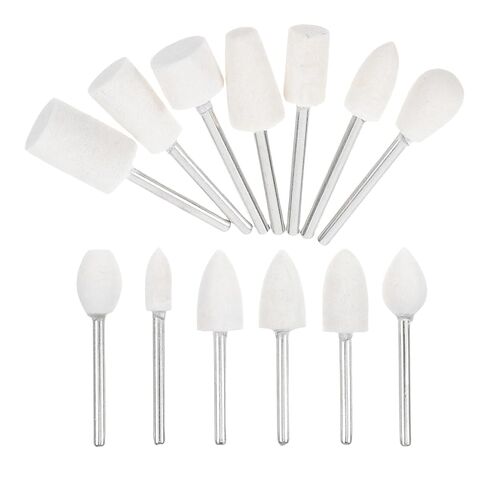 13pcs Wool Felt Polishing Bits Grinding Heads Set for Jewelry Glass Metal Buffing Wheel Drill Attachments 3mm Shank Rotary Tool Polisher Kit for Professional Polishing in Saudi Arabia