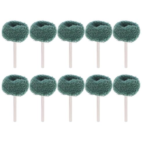 10pcs Non-Woven Abrasive Polishing Buffing Wheels Drill Attachment Kit for Power Drill Scrubber, Green Double-Layer Cleaning Pads for Surface Polishing and Buffing in Saudi Arabia