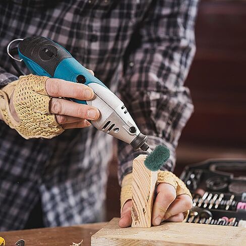 10pcs Non-Woven Abrasive Polishing Buffing Wheels Drill Attachment Kit for Power Drill Scrubber, Green Double-Layer Cleaning Pads for Surface Polishing and Buffing in Saudi Arabia