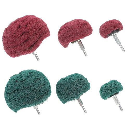 6pcs Mushroom-Shaped Buffing Wheels Polishing Repair Tool Set with 6mm Shank, Coarse and Fine Abrasive Fiber Grinding Heads for Stainless Steel and Car Surface Finishing in Saudi Arabia