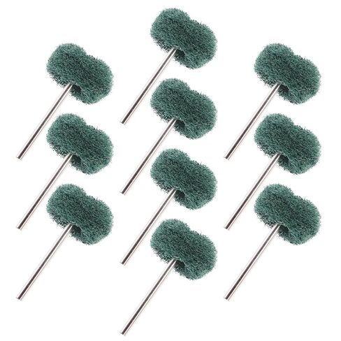 10pcs Drill Buffing Wheels Polishing and Sanding Pads Set, Double-Layer Green Non-Woven Abrasive Wheels for Power Scrubber Cleaning and Polishing in Saudi Arabia