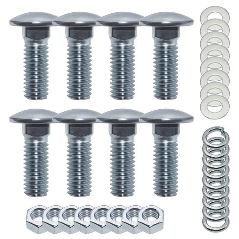 Capped Round Head Front Rear Bumper Bolts Kit for Ford 7/16-14X1-1/4 Grade 5 Long Carriage Head Bumper Bolt, with Hex Nuts, Washer, Lock Washers 8 - Set in Saudi Arabia
