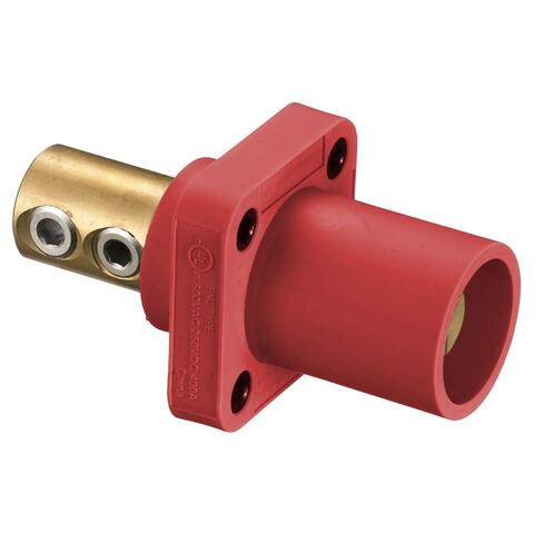 Hubbell Wiring Systems HBLFRR TPE Single Pole Panel Mount Female Receptacle, Double Set Screw, 4-4/0 Cable Size, 400 Amp, 4-3/16" Length, Red in Saudi Arabia