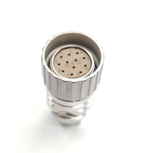 M23 12Pin Female Connector Plug, Straight Solder Type for Cable Connection, Shielded for Automotive Industrial Use, Electrical Engineers in Saudi Arabia