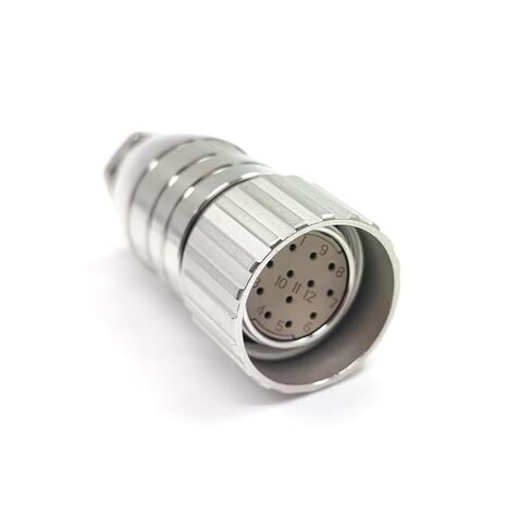 M23 12Pin Female Connector Plug, Straight Solder Type for Cable Connection, Shielded for Automotive Industrial Use, Electrical Engineers in Saudi Arabia