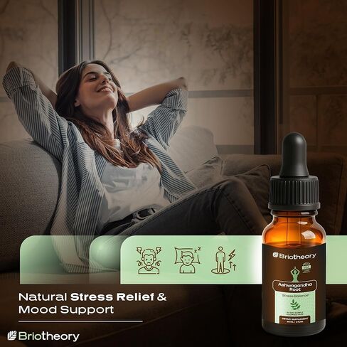قطرات سائلة من خلاصة جذور أشواغاندا - مكمل عشبي لدعم التوتر والنوم، خالي من الكحول، نباتي، غير معدّل وراثيًا - 60 مل (كمية تكفي لمدة 30 يومًا)، صُنع في الولايات المتحدة الأمريكية. in Saudi Arabia