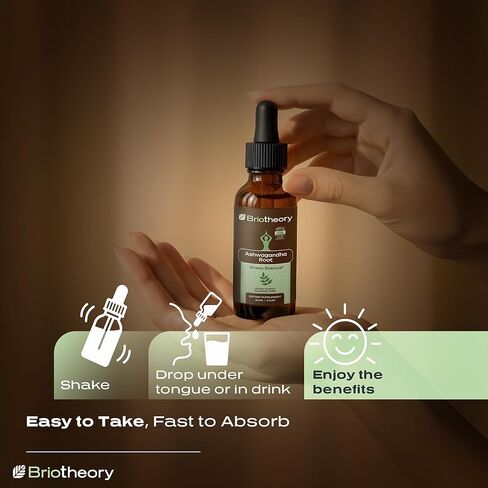 قطرات سائلة من خلاصة جذور أشواغاندا - مكمل عشبي لدعم التوتر والنوم، خالي من الكحول، نباتي، غير معدّل وراثيًا - 60 مل (كمية تكفي لمدة 30 يومًا)، صُنع في الولايات المتحدة الأمريكية. in Saudi Arabia