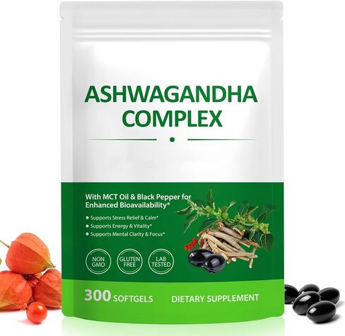 J&H Jasmine & Hyacinth Ashwagandha كبسولات هلامية معقدة لمستوى الطاقة المتوازن ودعم الوضوح العقلي| مركز عالي الفعالية | مستخلص جذور 20:1 للنساء والرجال|تركيبة نظيفة| 300 عدد in Kuwait