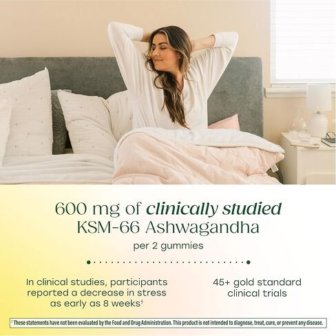 MegaFood Zero Sugar Ashwagandha Gummies - with Clinically Studied Ashwagandha KSM 66 - Cortisol Reducer & Stress Support - Mixed Berry Flavor, No Gelatin, Vegan - 60 Gummy Vitamins, 30 Servings in Saudi Arabia