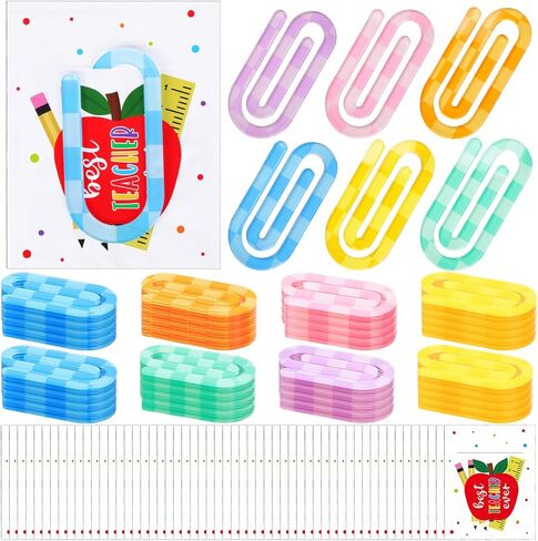 24 مجموعات معلم Jumbo Acrylic Paper Clips Sunday School School Teacher Teachiation Operation Octure With Card Paperclip Design Design Gift Classroom Supplies (Composition Notebook) in Saudi Arabia