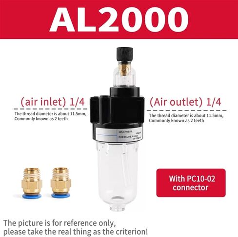 AL2000 BL2000 BL3000 BL4000 Air Compressor Lubricator Pneumatic Oil Mist Oil-water Separator(Color:AL2000 PC10) in Kuwait