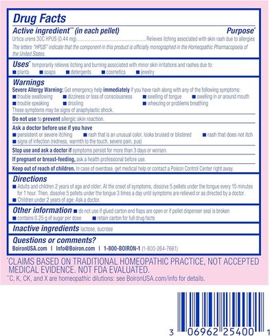 Boiron Urtica Urens 30C Homeopathic Medicine for Skin Allergy Relief with Itching, Minor Rash, or Burning - 3 Count (240 Pellets) in Kuwait