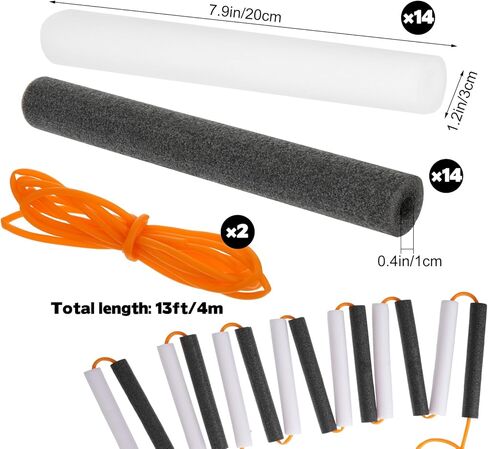2Pack Elastic Krossband Crossbar,13Ft High Jump Training Equipment,Foldable Gymnastics Bar,Long High Jumping Bungee Elastic Crossbar,Pole Vault Training Jump Bands for High Jump Practice in Saudi Arabia